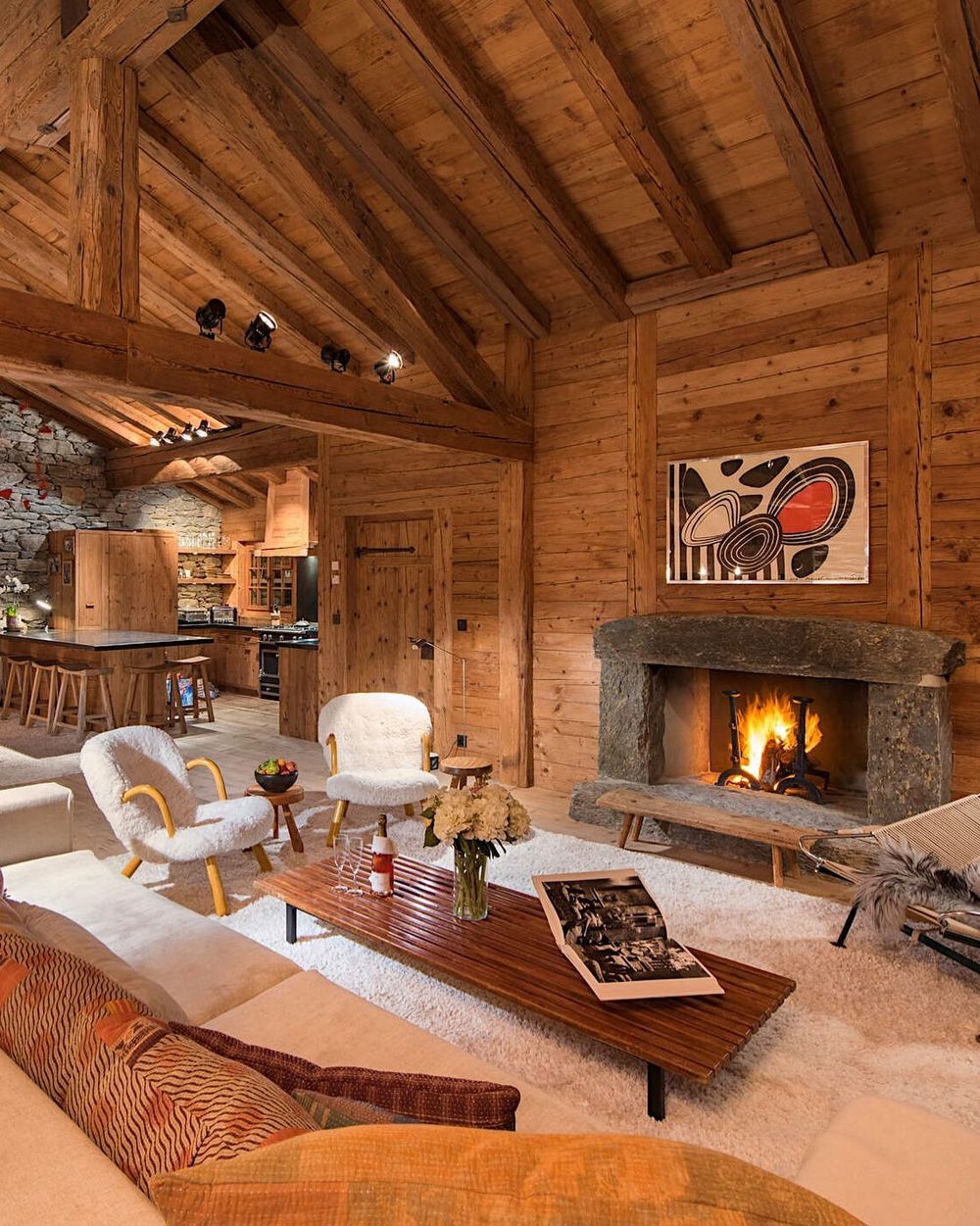 Ski Chalet Living Room Design