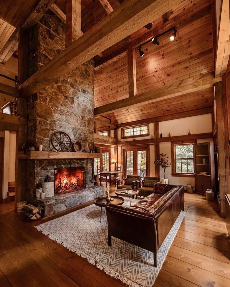 19 Cozy Ski Chalet Living Room Design Ideas