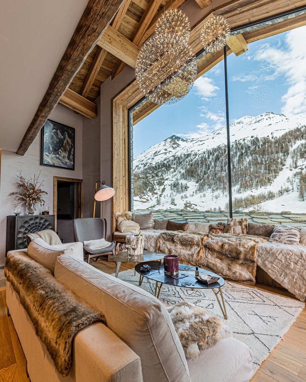 Ski chalet living room