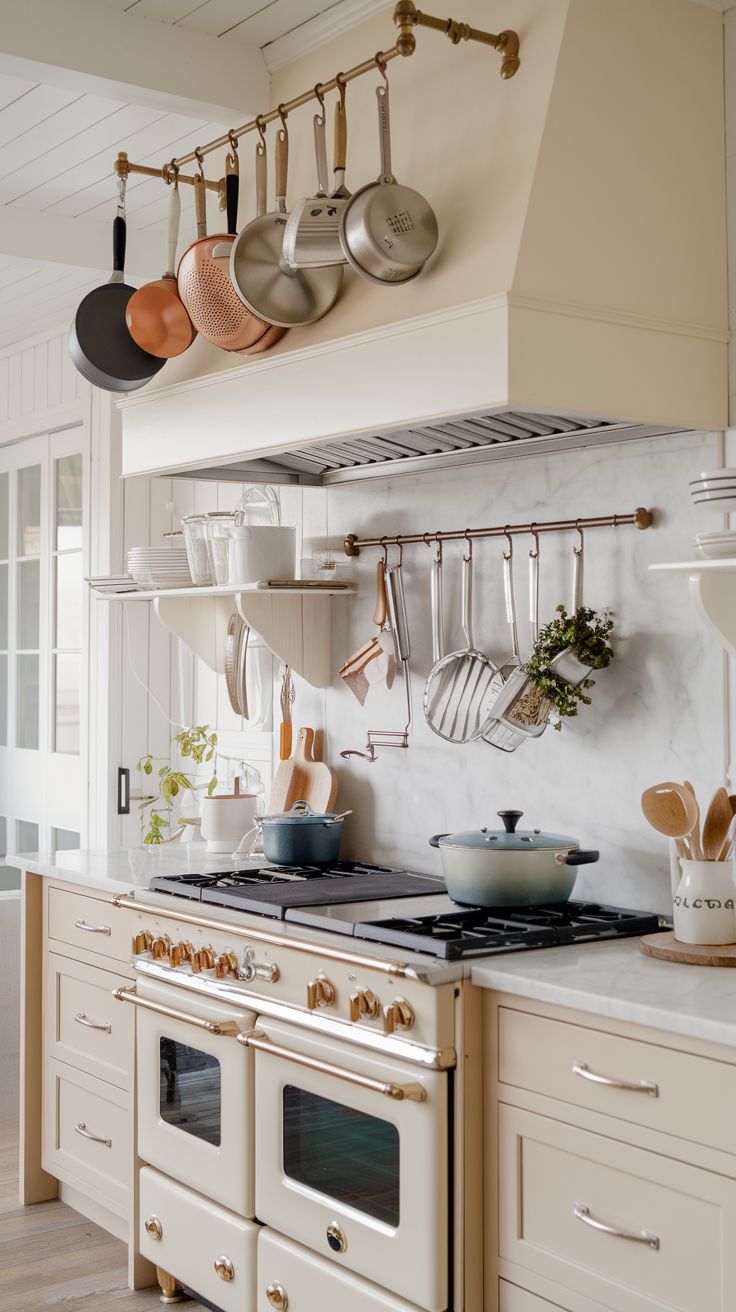 Kitchen Organization Ideas Hanging Pot Rack