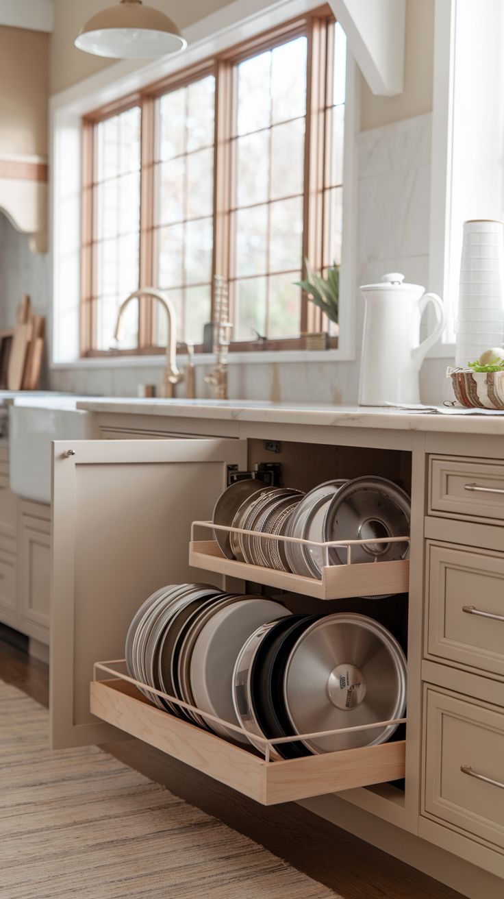 Kitchen Organization Ideas Pot Lid Organizer