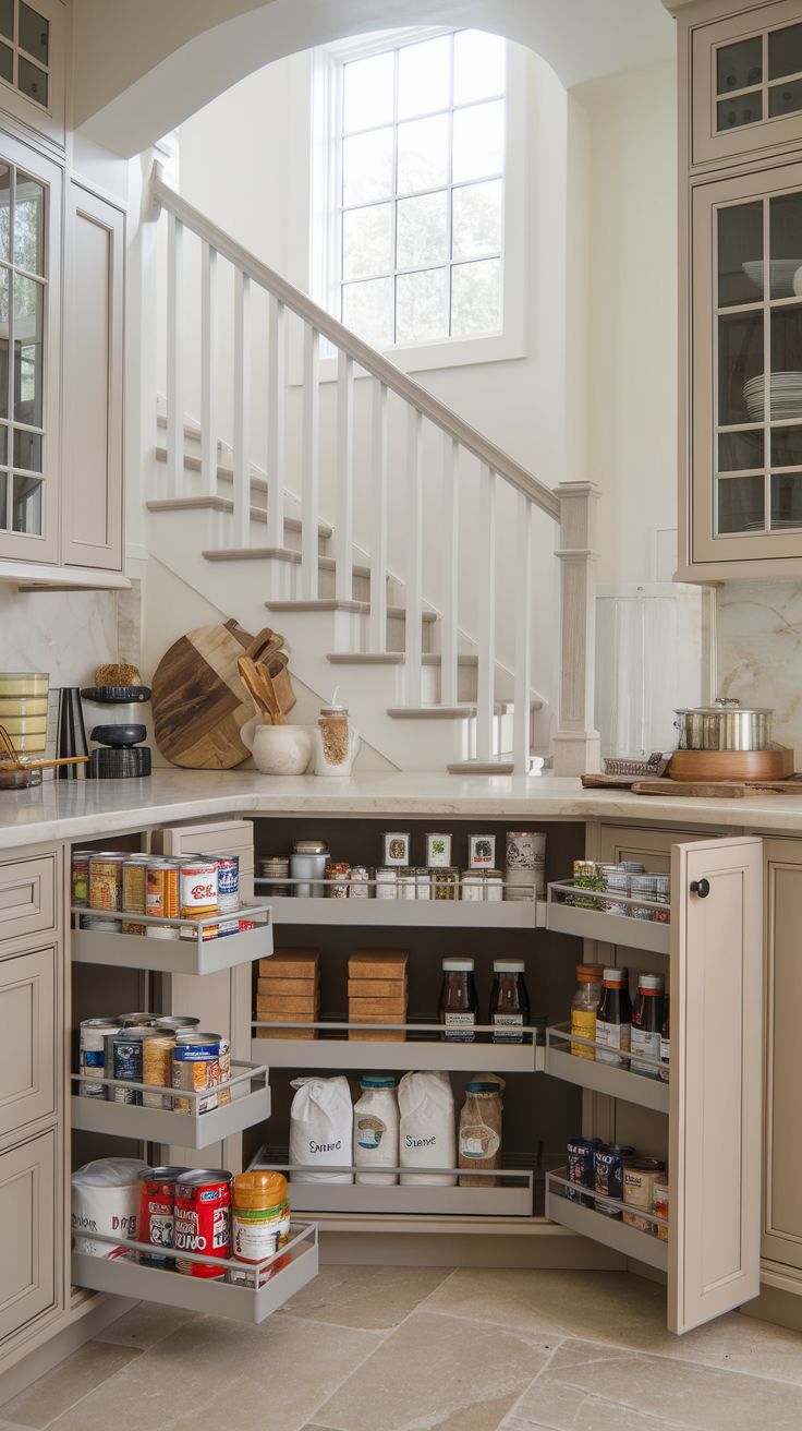 Kitchen Organization Ideas Pull-Out Pantry Shelves