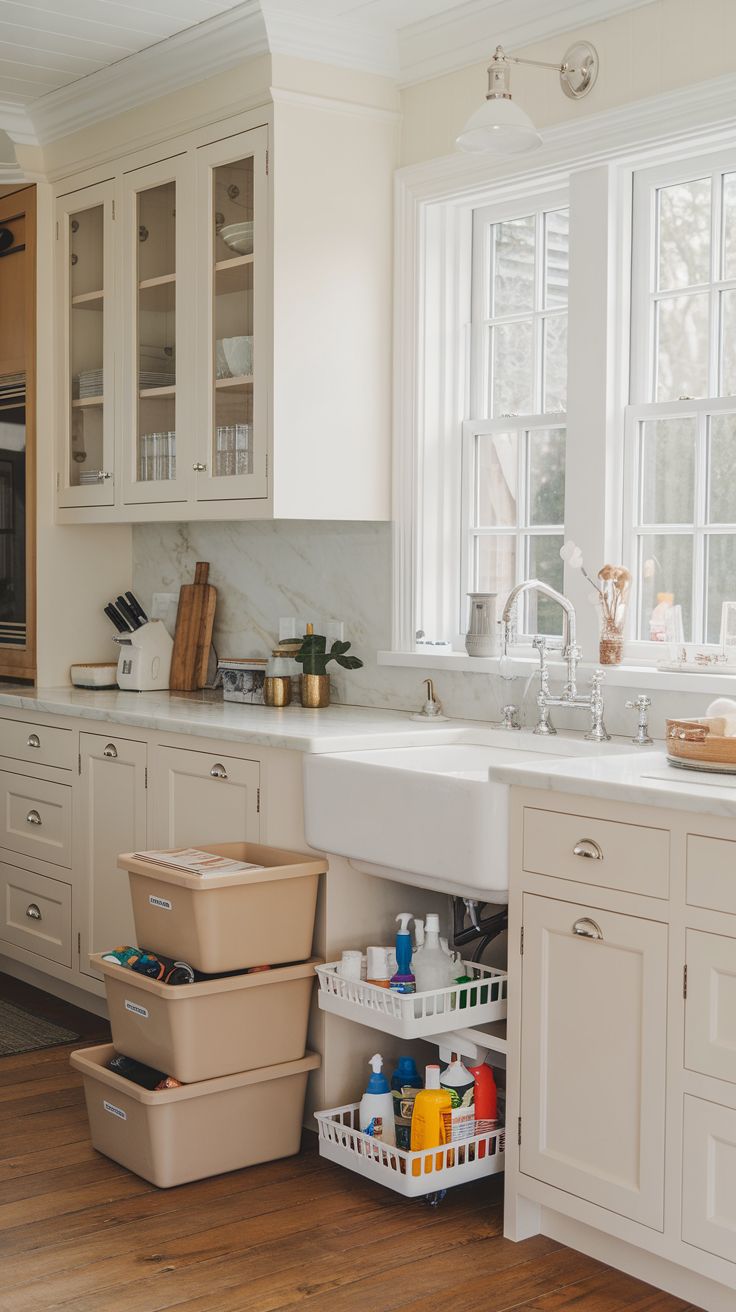 Kitchen Organization Ideas Under-Sink Storage