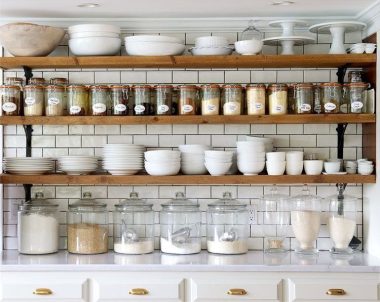 Kitchen organization open shelving sellitwithsarah