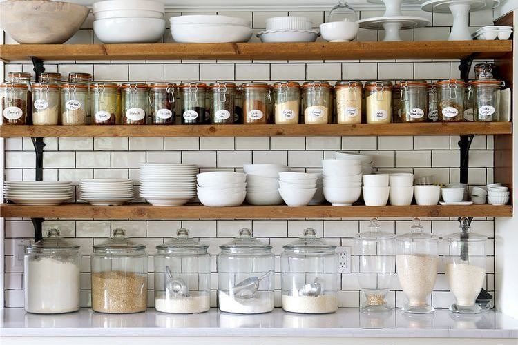 Kitchen organization open shelving sellitwithsarah