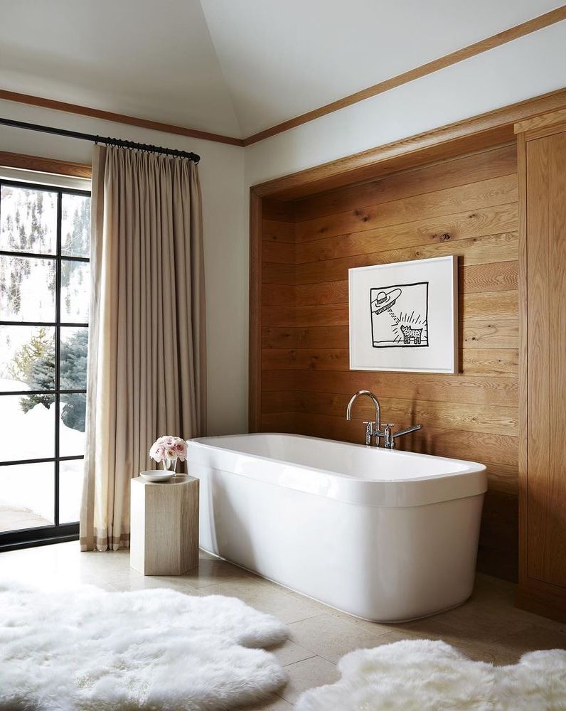 Ski chalet bathroom design Aspen Colorado sandranunnerley