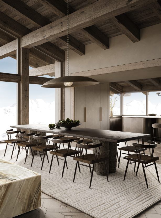 Ski chalet dining room design bandaproperty