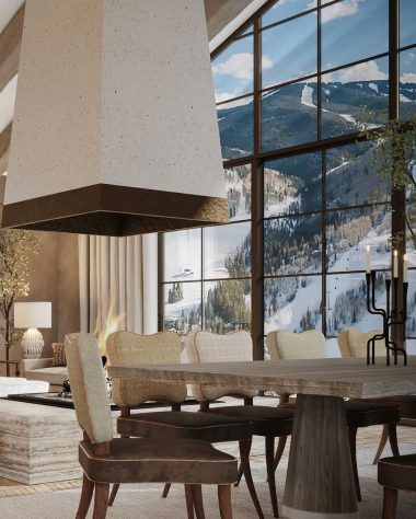 Ski chalet dining room sophiepatersoninteriors