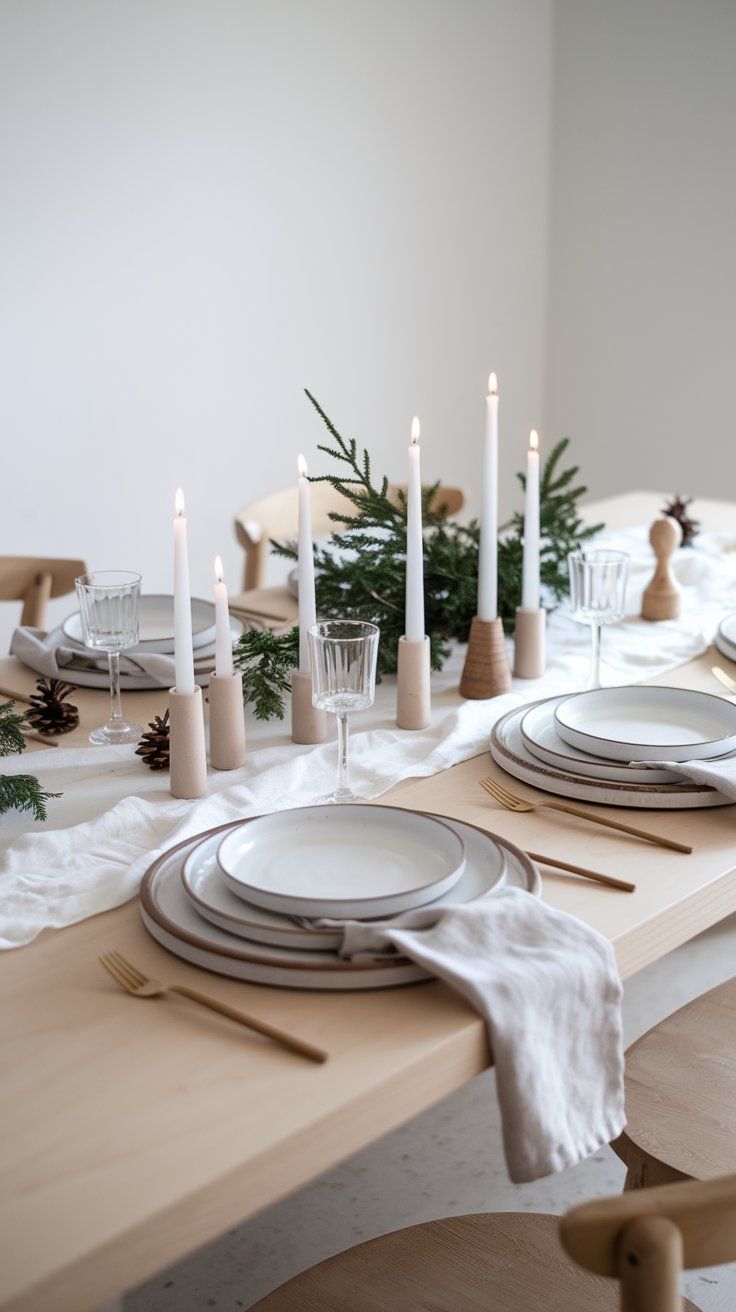 Christmas Dining Table Decor Scandinavian Minimalism