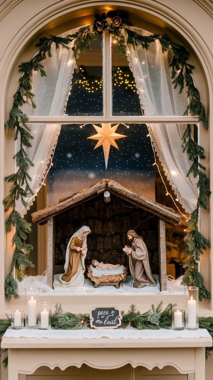 Christmas Window Display Nativity Scene Display