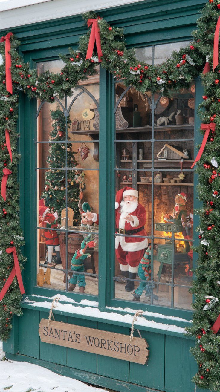 Christmas Window Display Santa’s Workshop