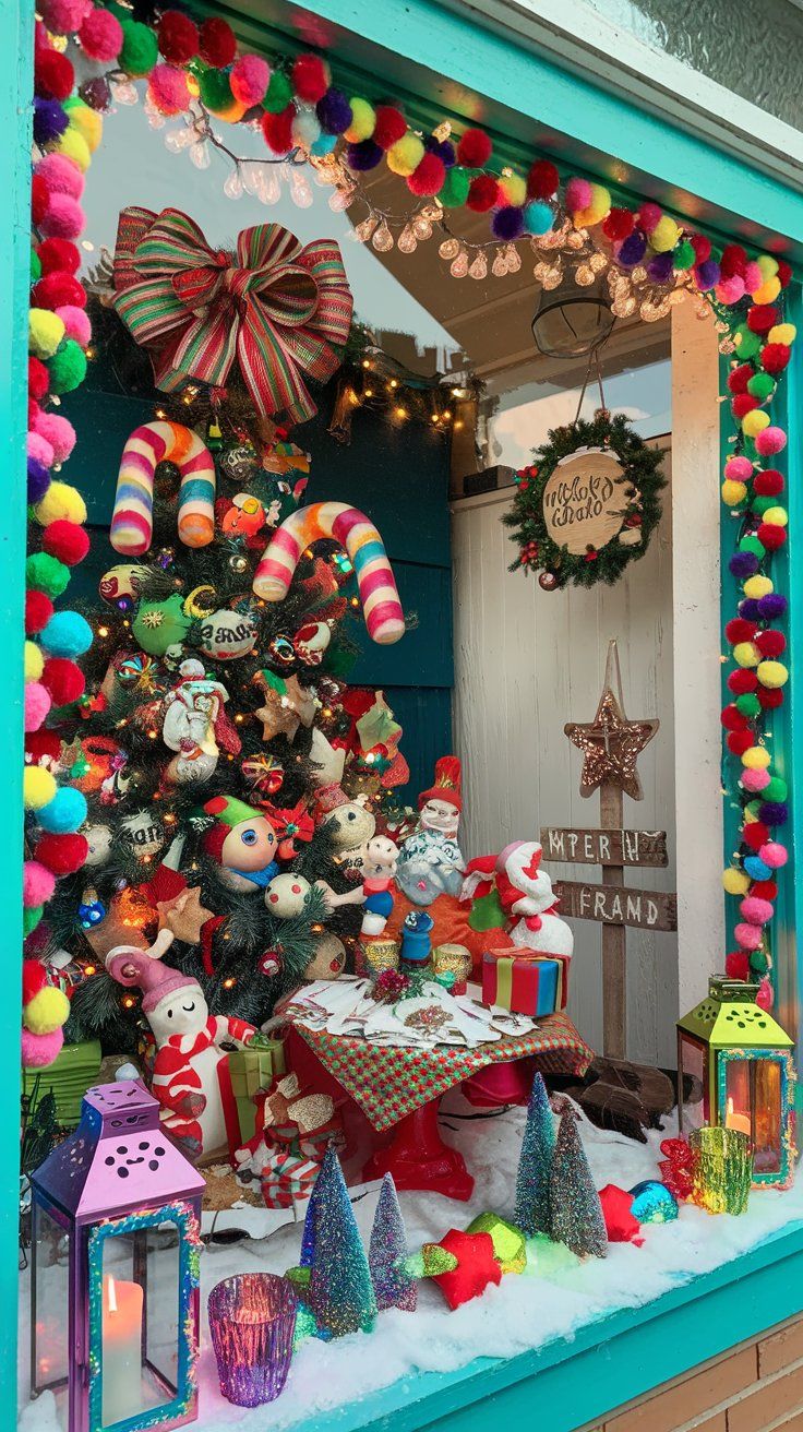 Christmas Window Display Whimsical and Colorful