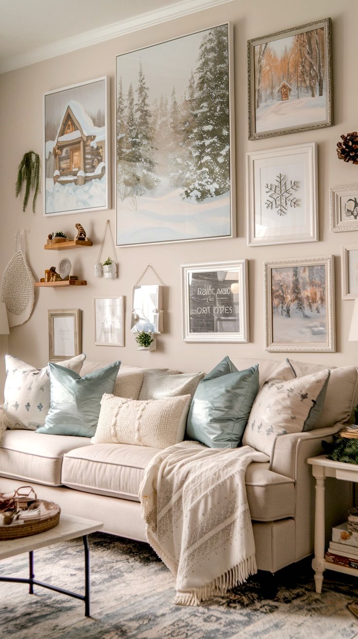 Cozy Winter Living Room Decor Wintry Wall Art and Decor