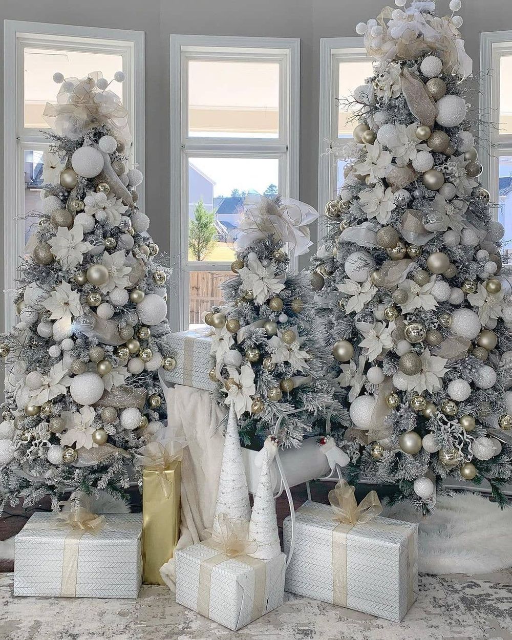 Silver Christmas trees home decor myhome_myhappiness