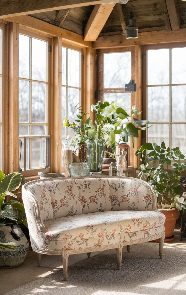 Types of Sofas Sette in sunroom with plants