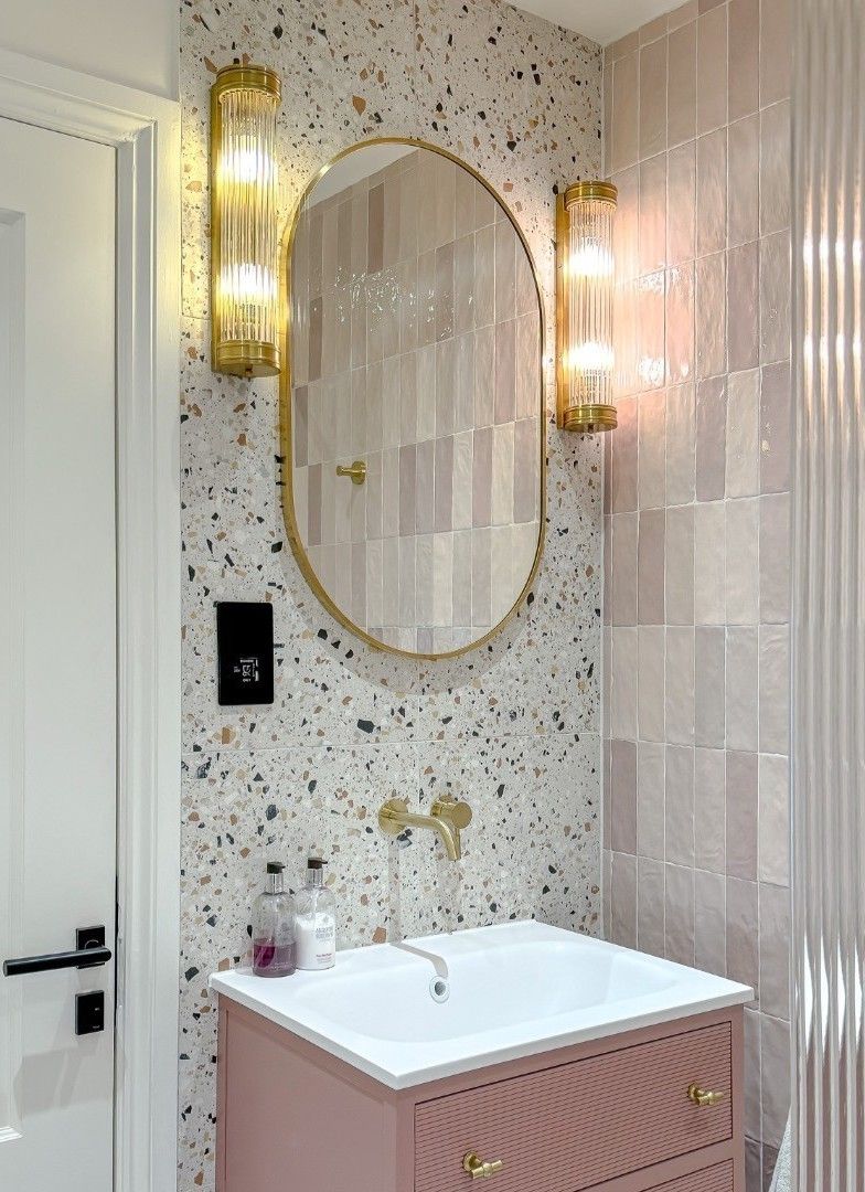 Bathroom mirror ideas brass oval @northarchbathrooms.jpg