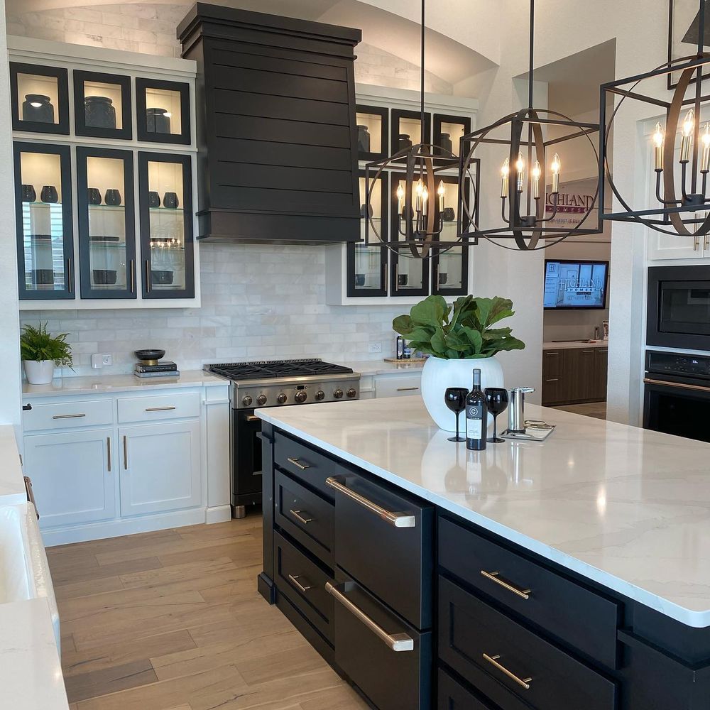 black kitchen island and range hood thefunkgypsy