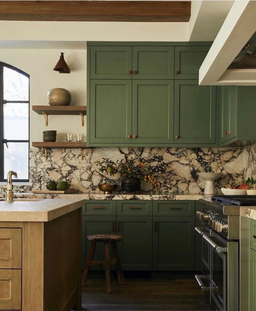 Forest green kitchen cabinets studiodearborn.jpg