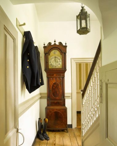 grandfather clock in corner of traditional home heatherchadduck