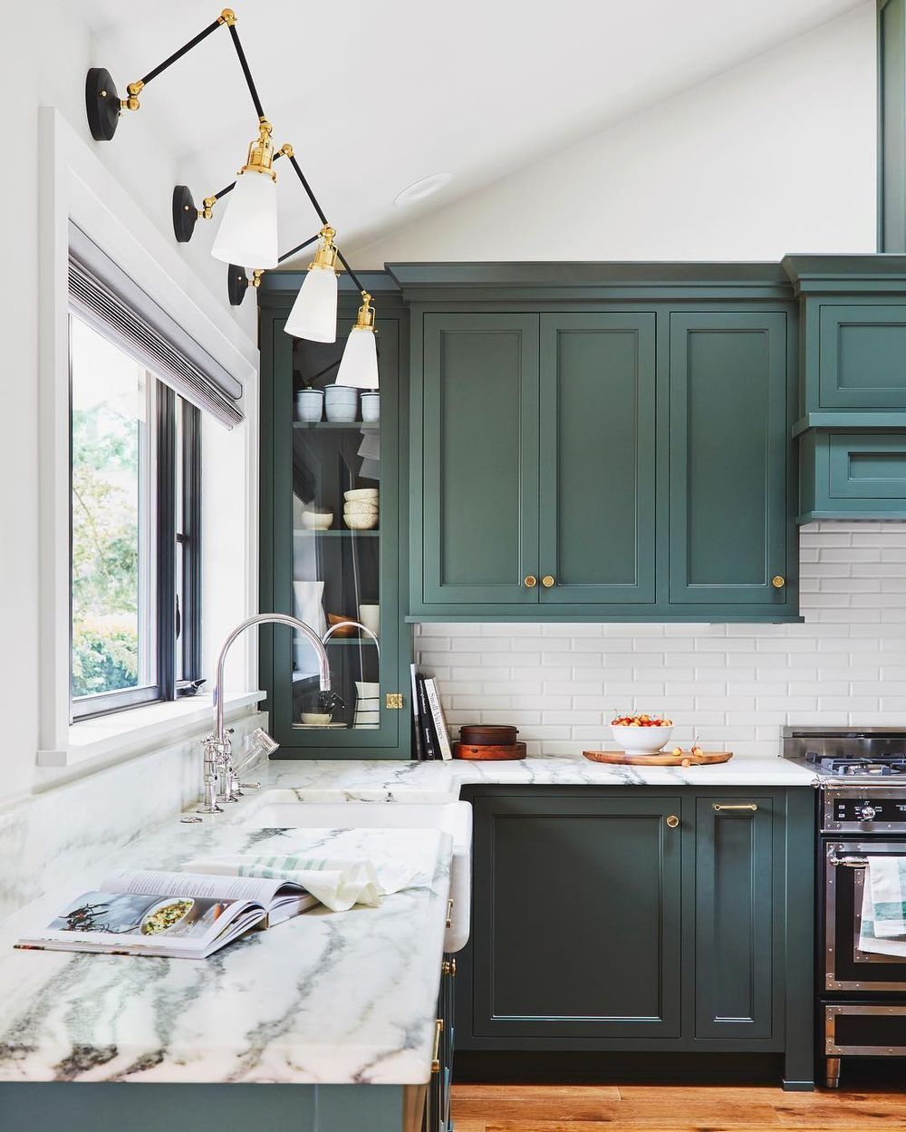 Green Kitchen Cabinets via @hellosaratrampinteriors.jpg