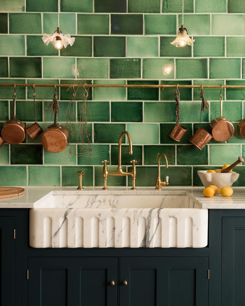 Green kitchen backsplash tile devolkitchens.jpg