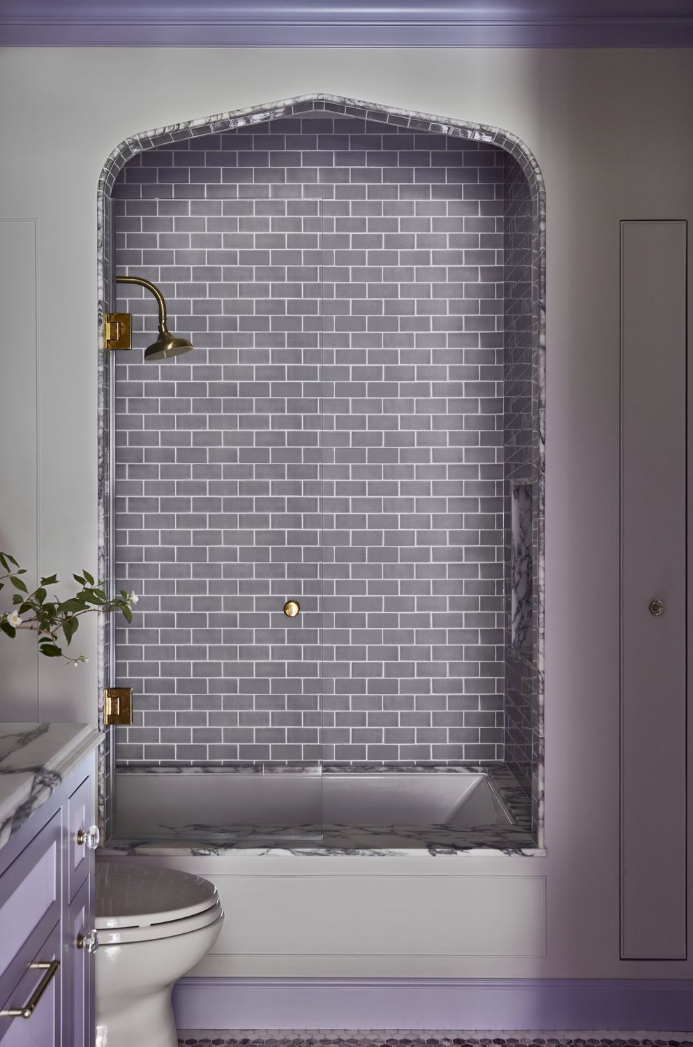 lavender interior design shower tile laurennelsondesign