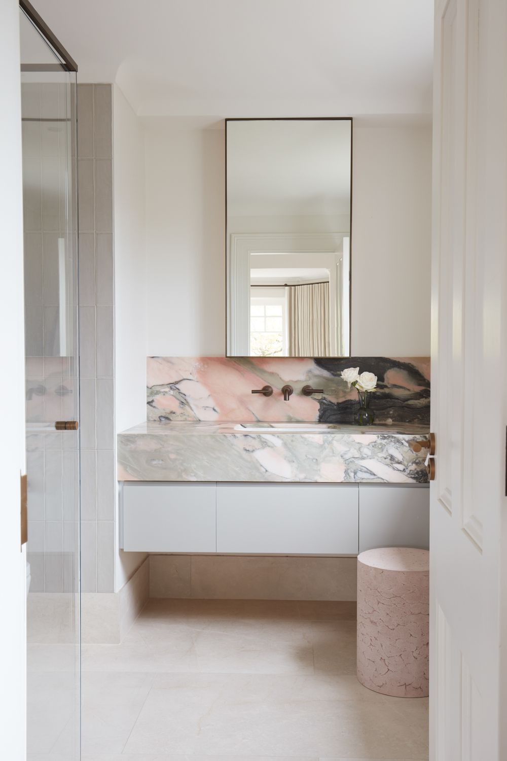 pink marble bathroom vanity design luigi rosselli architects alwill interiors