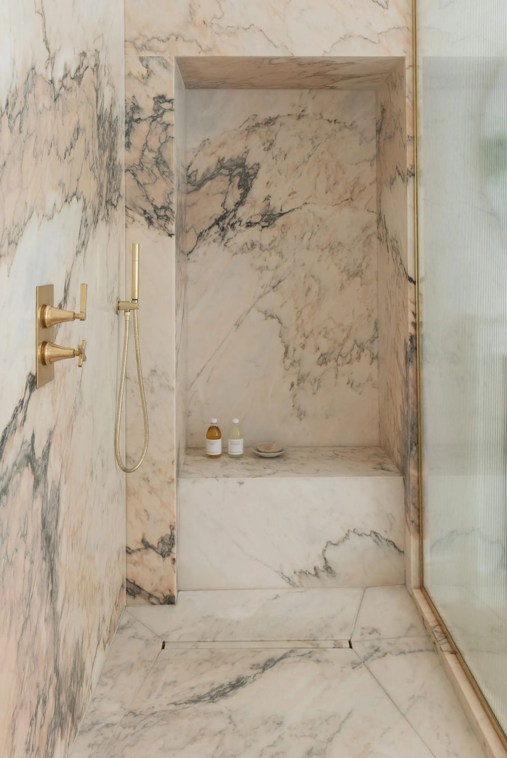 pink marble design shower porterbathroom