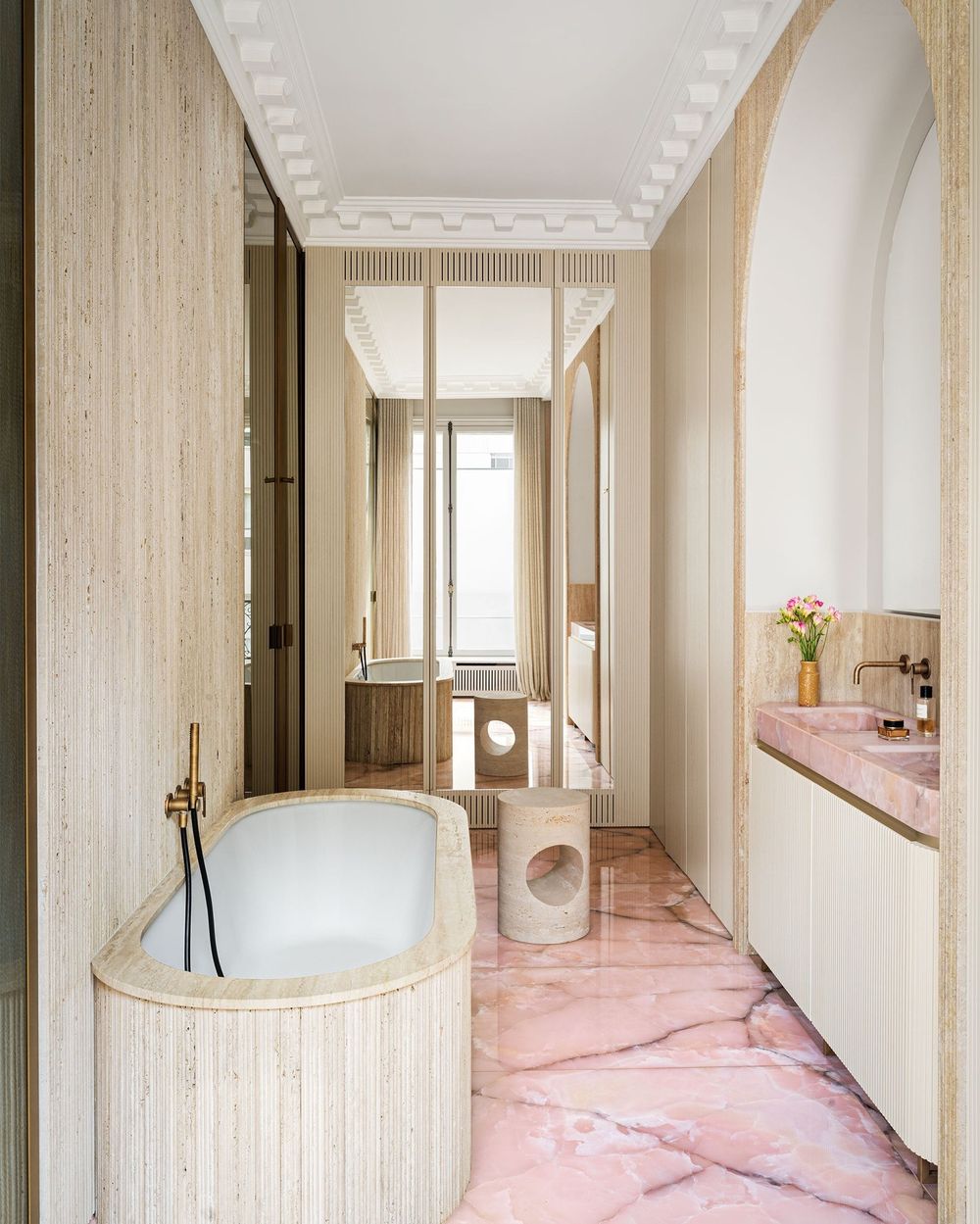 pink marble flooring sarah dray