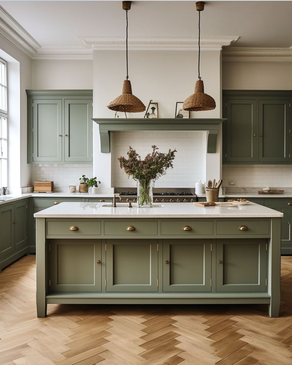 Sage green kitchen design vintagedesignandhome.jpg