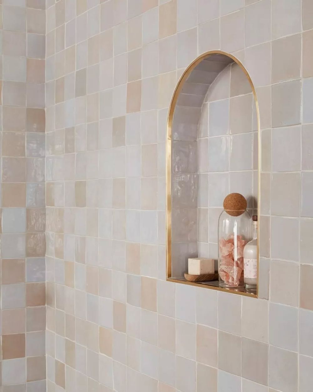 shower niche arched beige zellige tile thetileshop