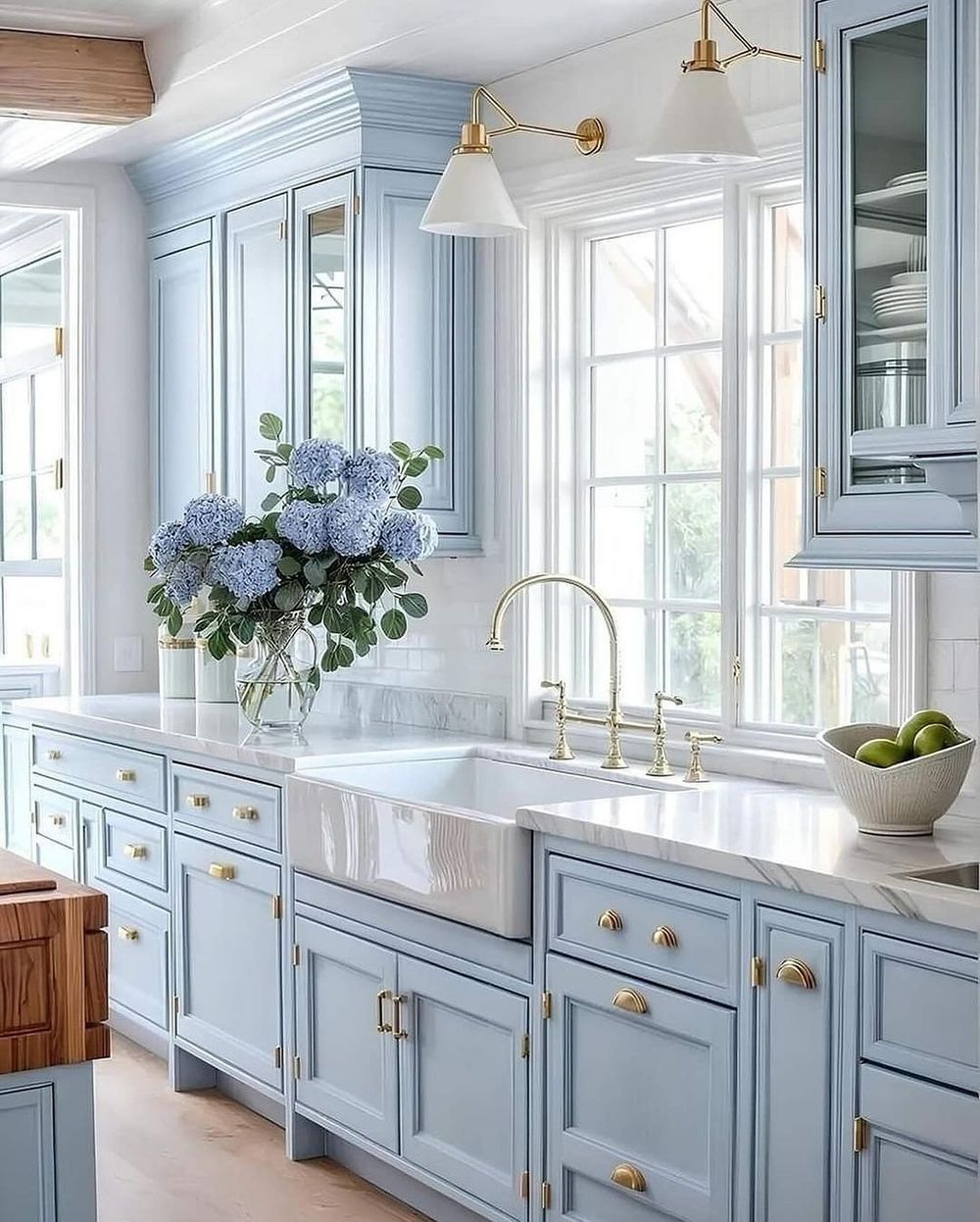 Baby blue kitchen cabinets traditional alpine_manor