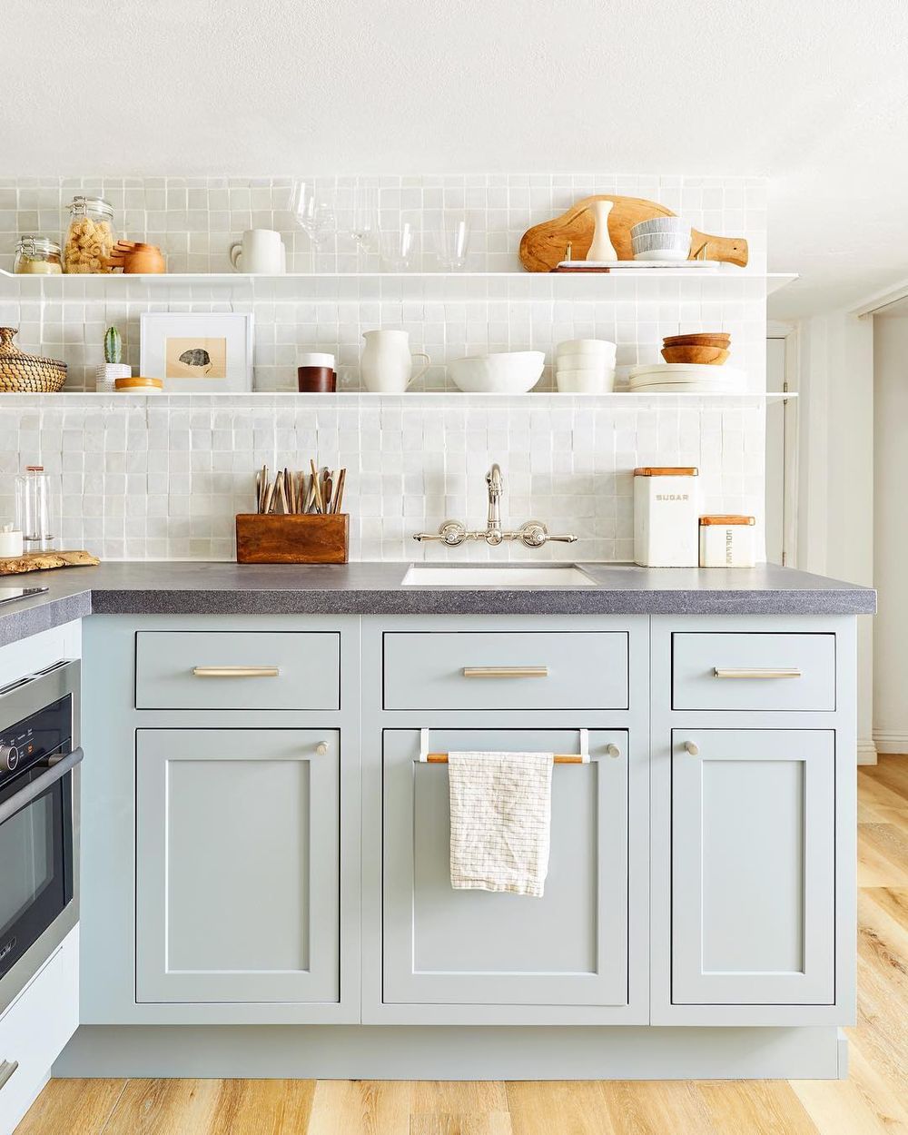 Blue Kitchen Cabinets via @velindahellendesign