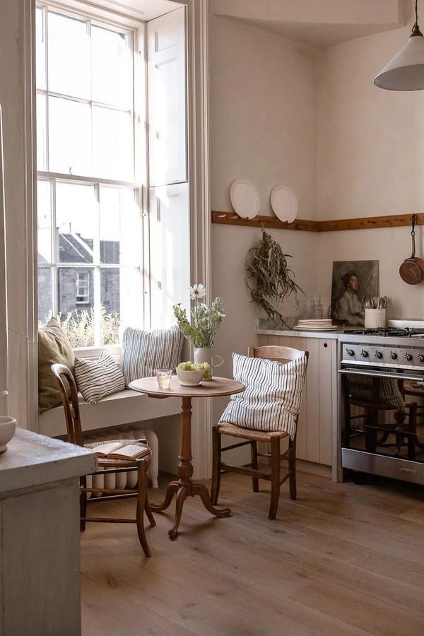 Country Breakfast Nook small table in kitchen ingredientsldn