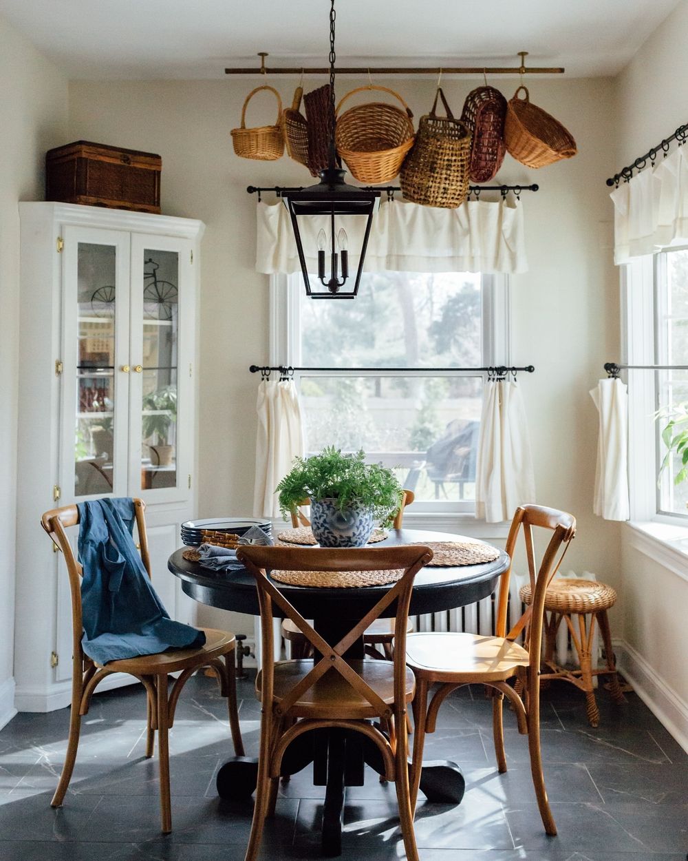 Country breakfast nook wicker baskets cherrystreetblossoms