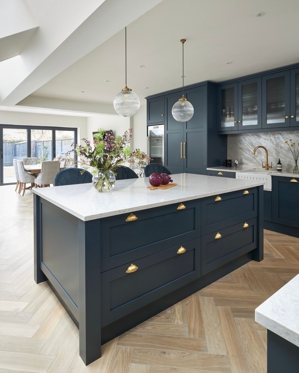 Dark navy blue kitchen design johnlewisofhungerford