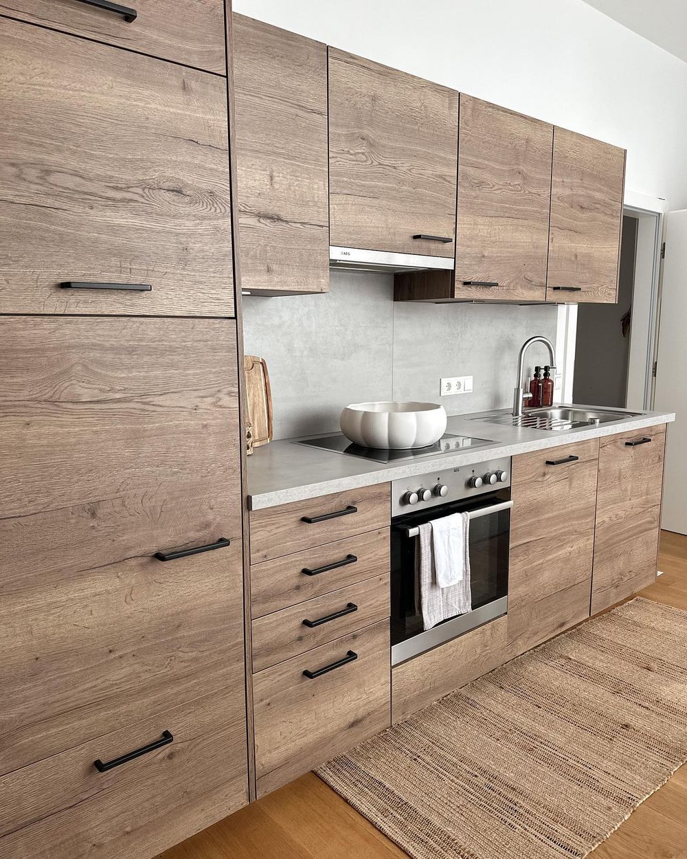 One wall kitchen rustic cabinets letiziasophiejung