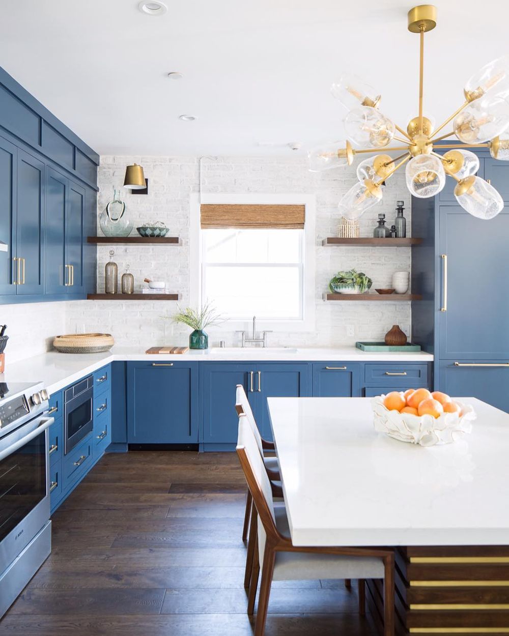Blue kitchen cabinets @blackbanddesign