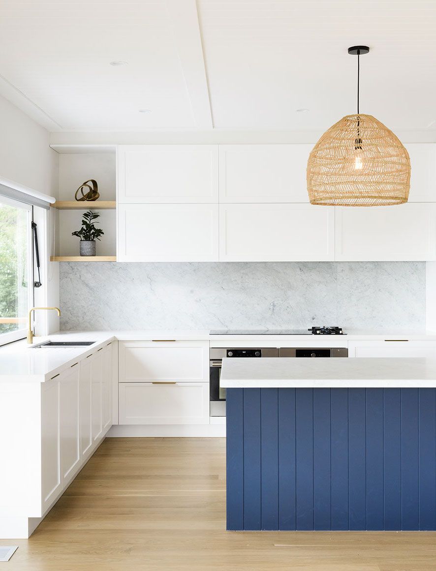 Modern Kitchen Backsplash simple marble katewalkerdesign