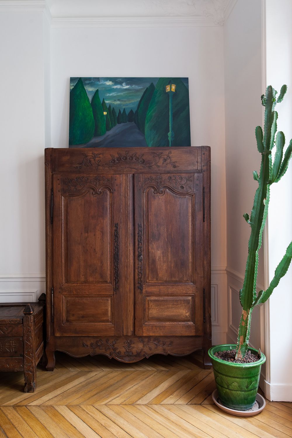 Parisian furniture armoire rustic wood havenin