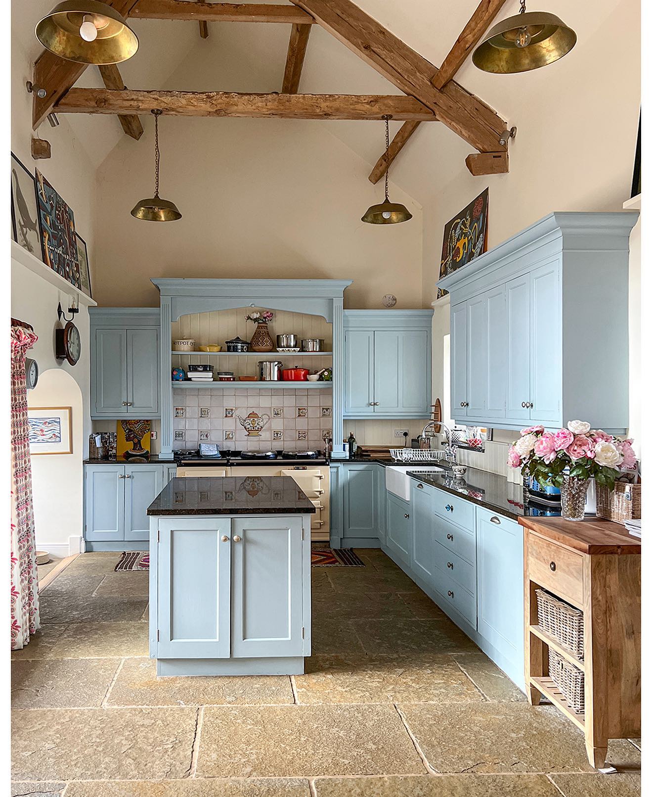 Rustic blue kitchen cabinets charlottegaisford