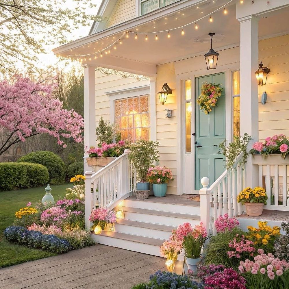Spring front porch decor pastel colors victorian_soiree