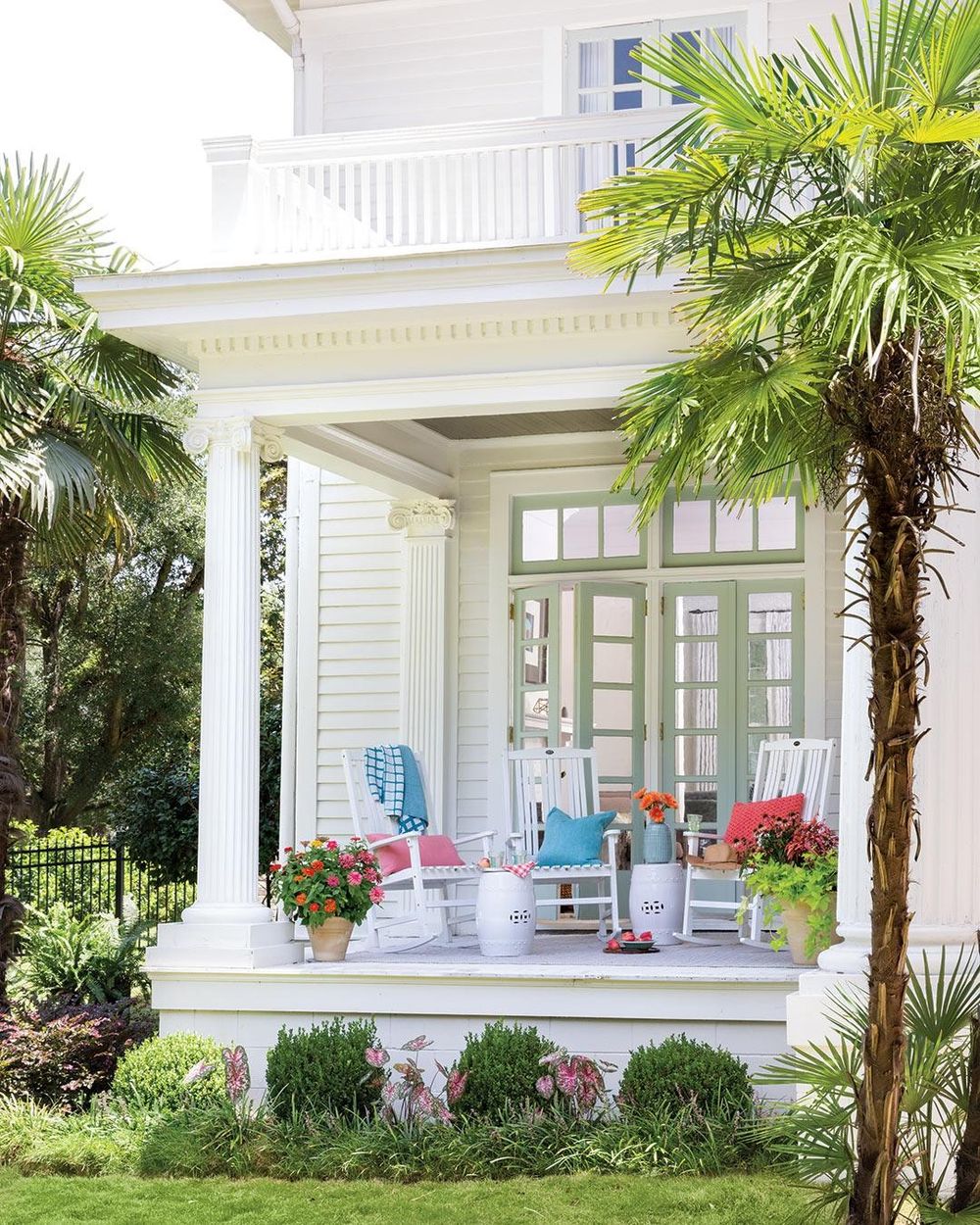 Spring front porch florida style rocking chair thecottagejournal