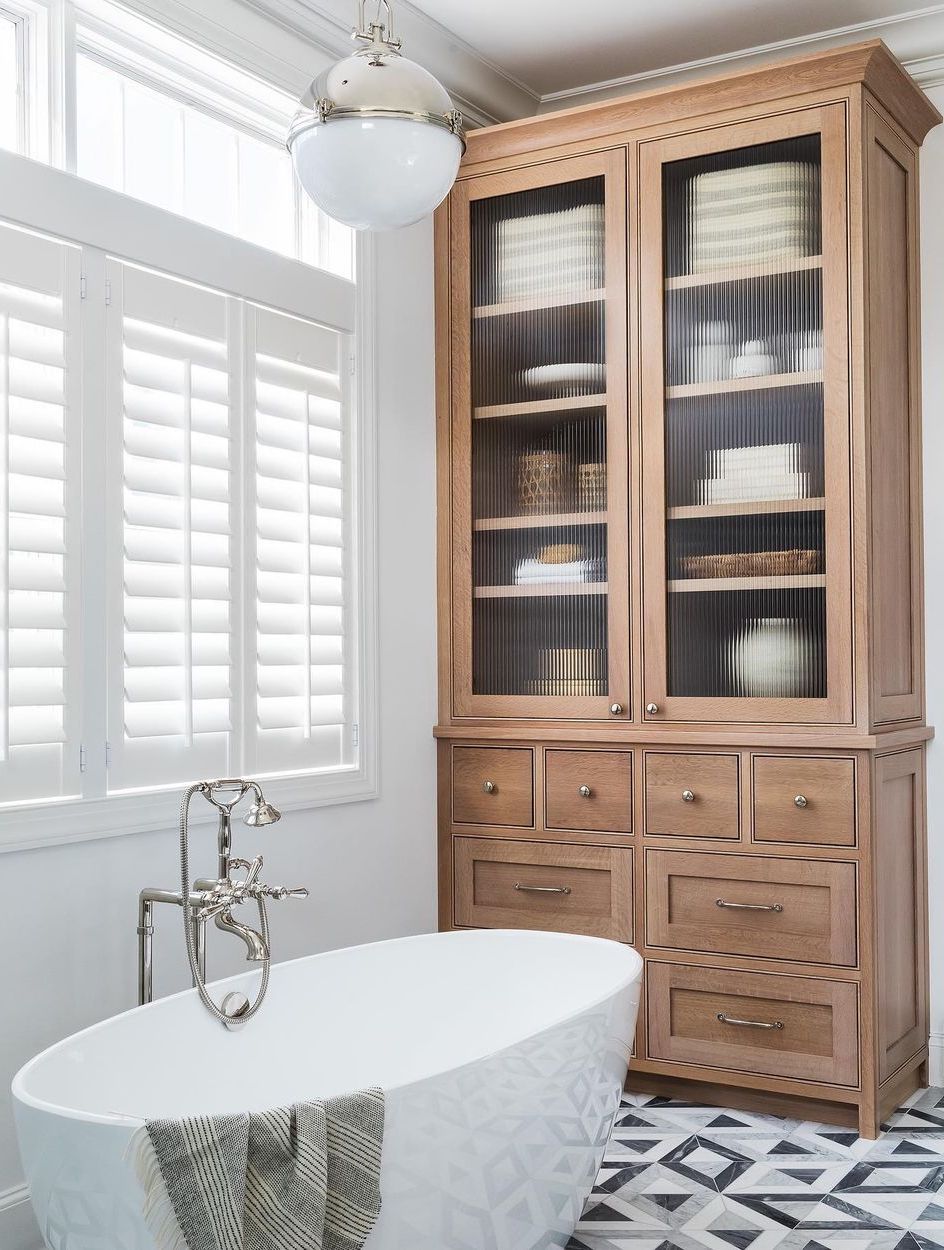 Bathroom storage ideas Built in Armoire megmcsherryinteriors