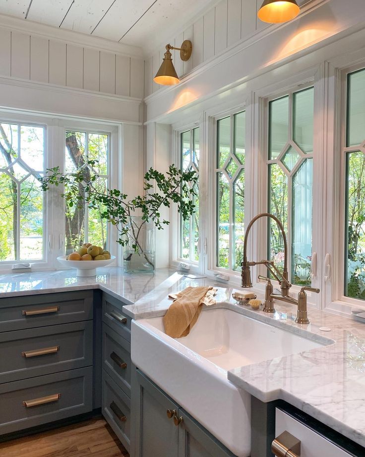 Kitchen window ideas wall of windows behind sink