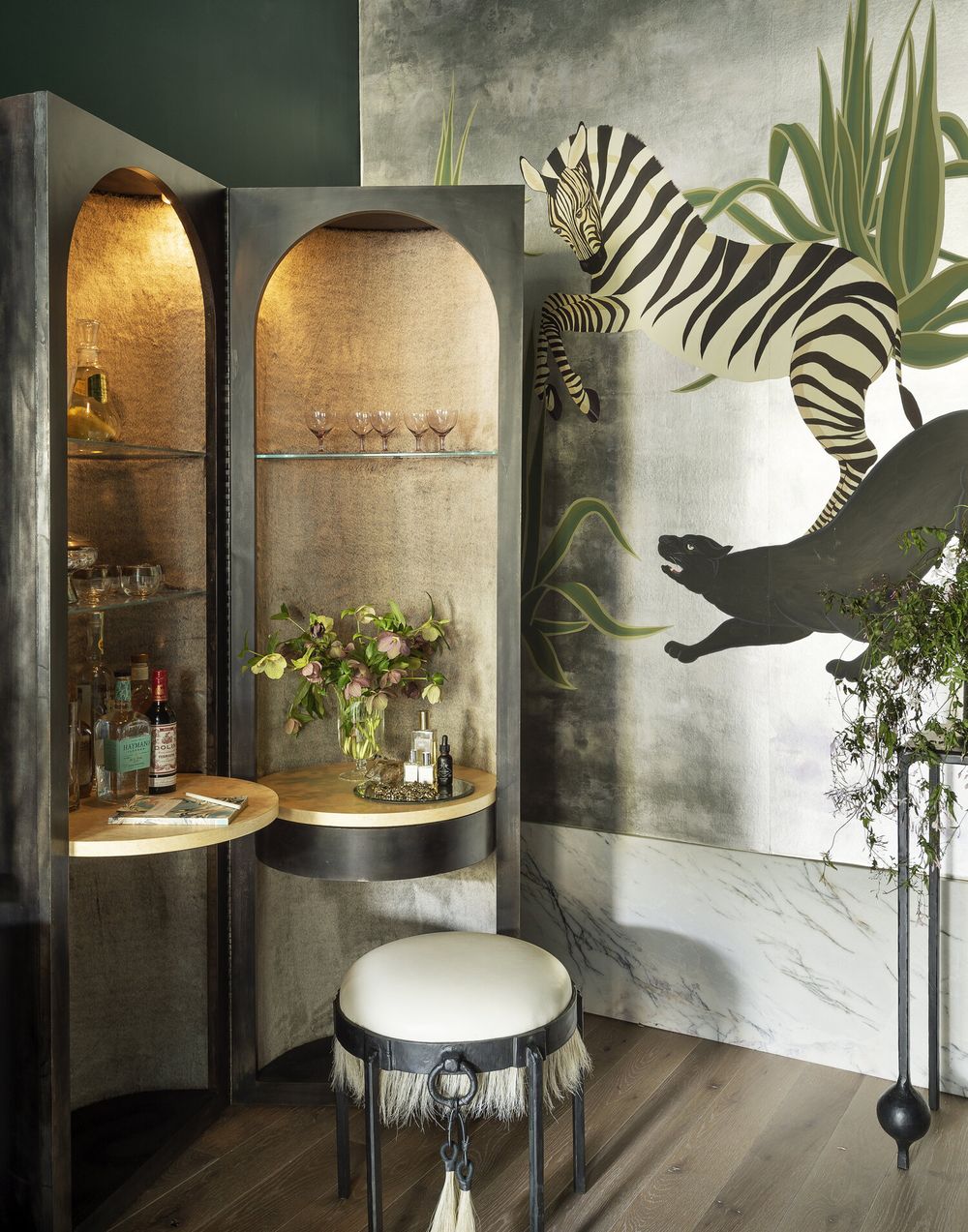 Modern Home bar ideas cabinet neo traditional StudioDB