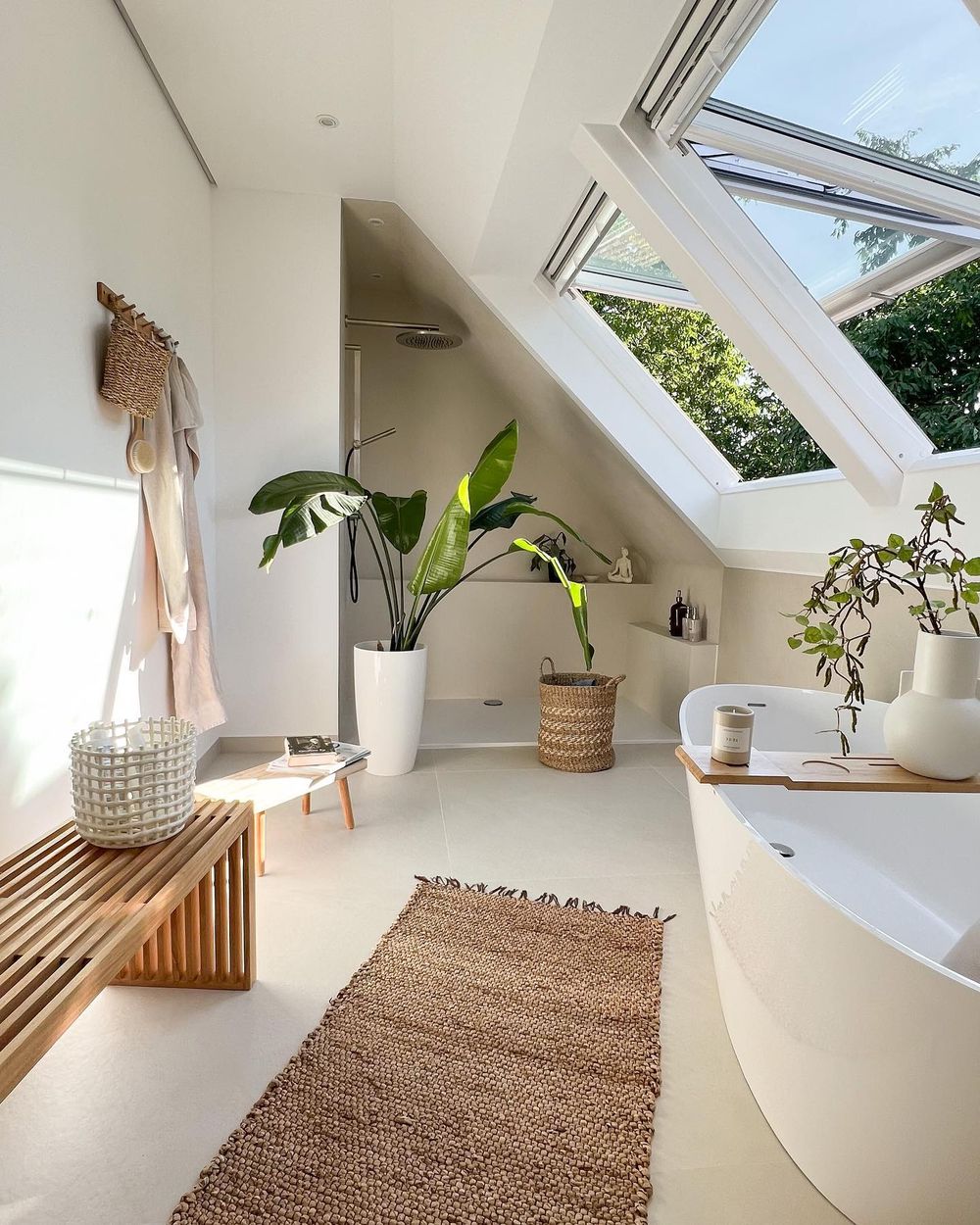 Slanted ceiling bathroom maychamber_living