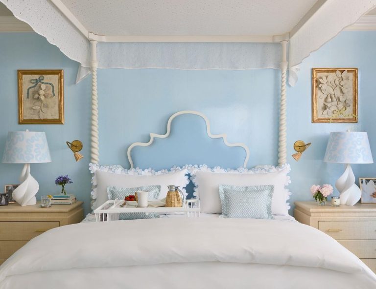 Palm beach bedroom blue @kemble_interiors