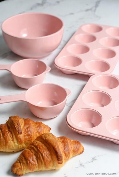 essential bakeware pale pink bakeware set