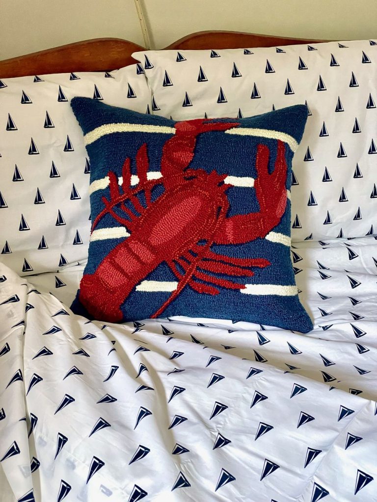 Coastal New England Summer Home Lobster pillow Aesthetic IMG_2277